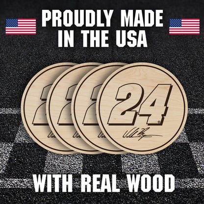William Byron #24 Wooden Coaster Set
