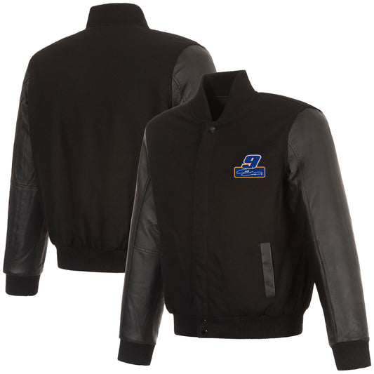 Chase Elliott #9 Reversible Wool and Leather Jacket
