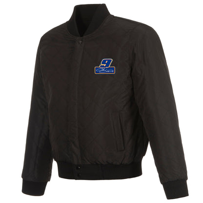 Chase Elliott #9 Reversible Wool and Leather Jacket