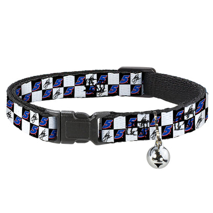 Kyle Larson #5 Autograph Checker Breakaway Cat Collar with Bell