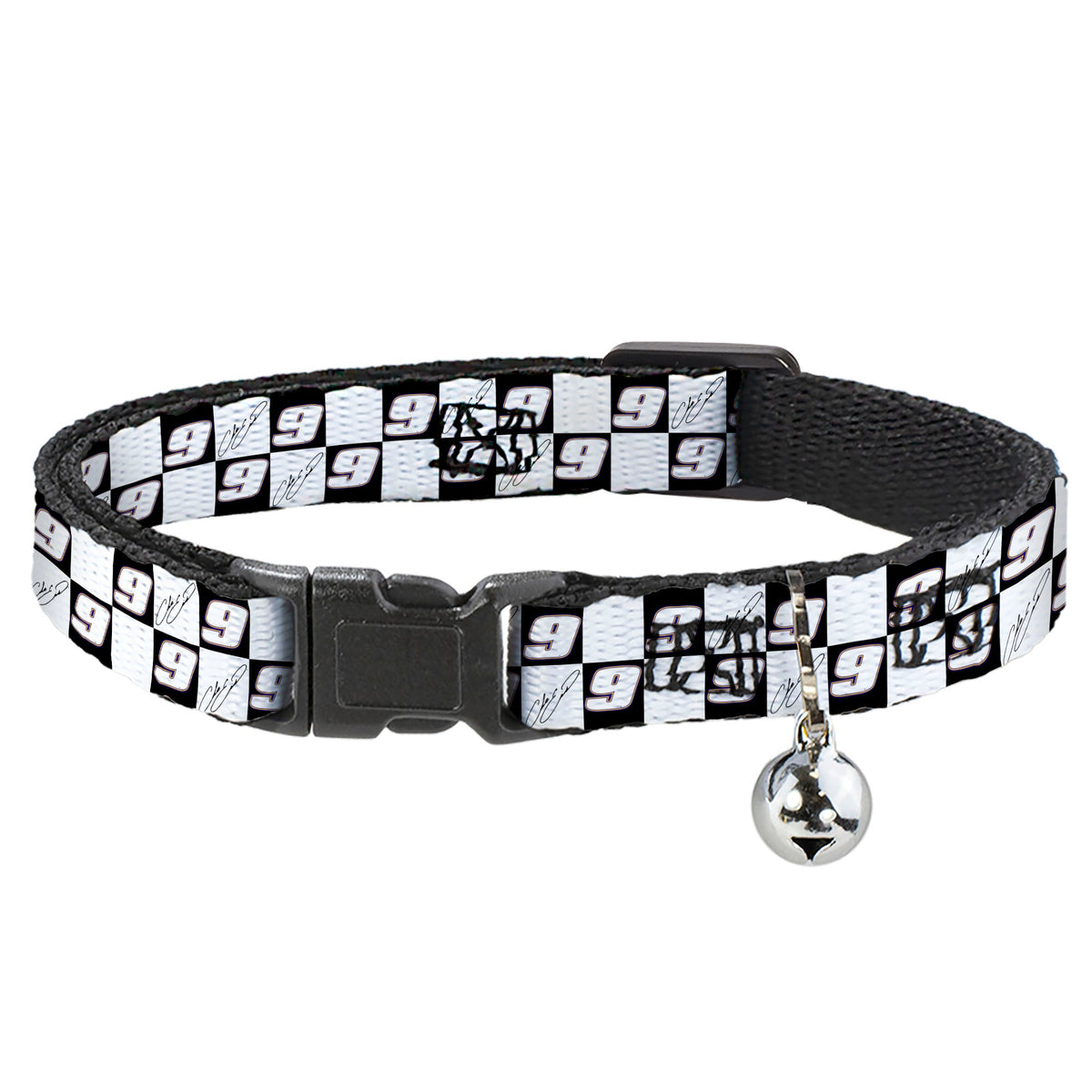 Chase Elliott #9 Autograph Checker Logo Breakaway Cat Collar with Bell