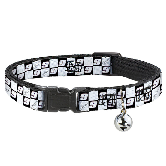 Chase Elliott #9 Autograph Checker Logo Breakaway Cat Collar with Bell
