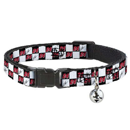 William Byron #24 Autograph Checker Logo Breakaway Cat Collar with Bell