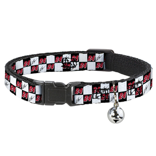 William Byron #24 Autograph Checker Logo Breakaway Cat Collar with Bell