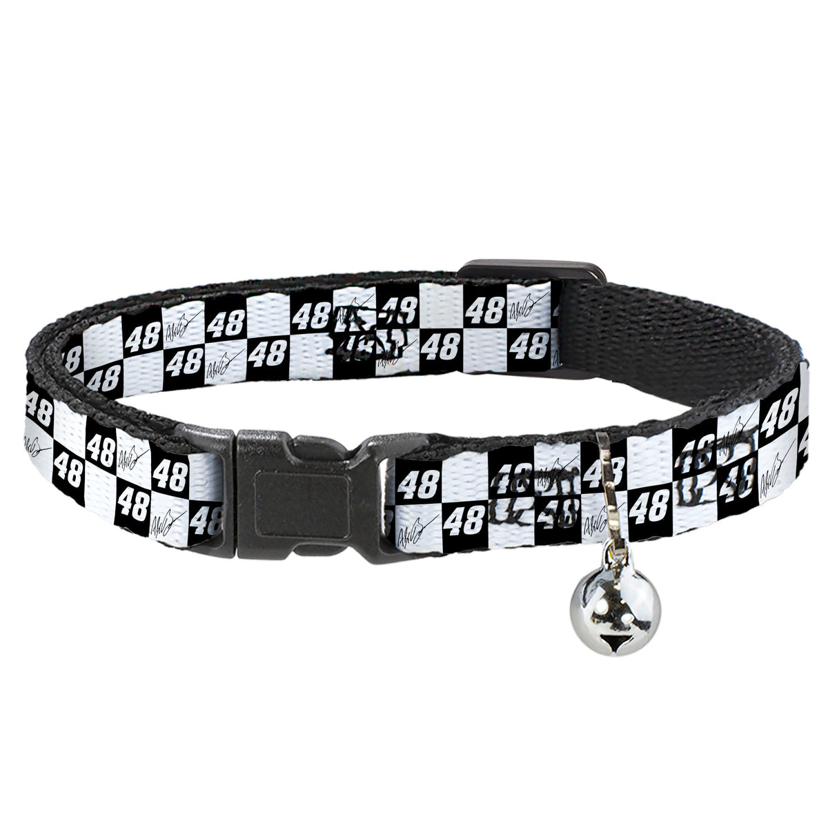 Alex Bowman #48 Autograph Checker Breakaway Cat Collar with Bell