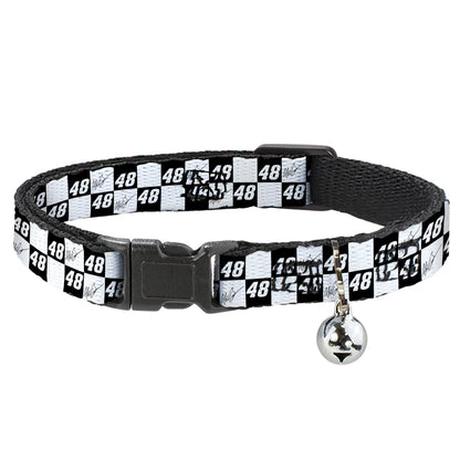 Alex Bowman #48 Autograph Checker Breakaway Cat Collar with Bell