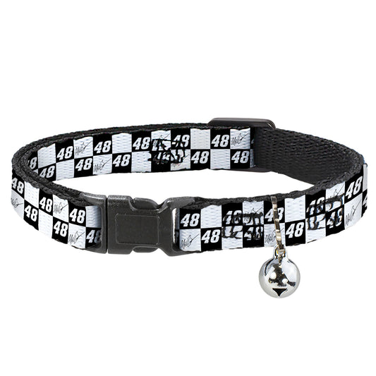 Alex Bowman #48 Autograph Checker Breakaway Cat Collar with Bell