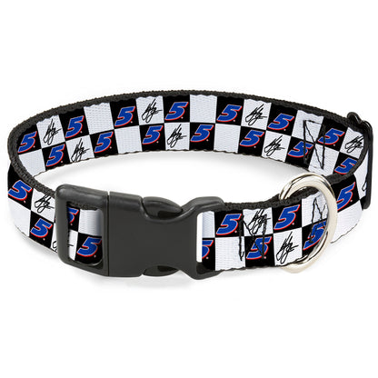 Kyle Larson #5 Autograph Checker Plastic Clip Collar