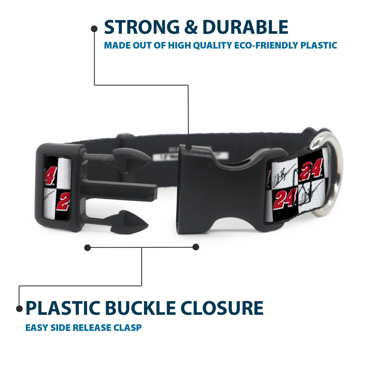 William Byron #24 Autograph Checker Plastic Clip Collar