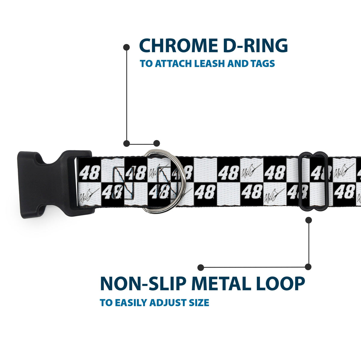 Alex Bowman #48 Autograph Checker Plastic Clip Collar