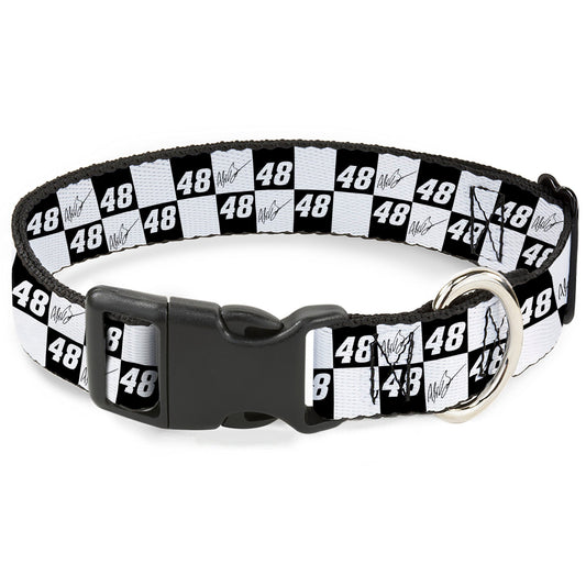 Alex Bowman #48 Autograph Checker Plastic Clip Collar