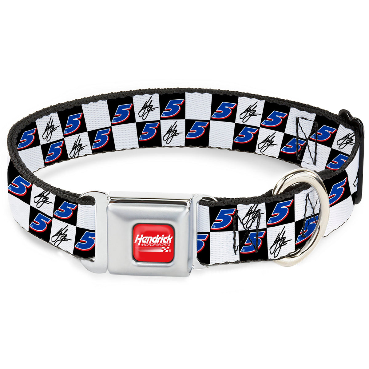 Kyle Larson #5 Autograph Checker Logo Seatbelt Buckle Collar