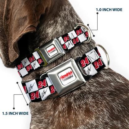 William Byron #24 Autograph Checker Logo Seatbelt Buckle Dog Collar