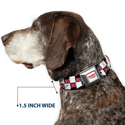 William Byron #24 Autograph Checker Logo Seatbelt Buckle Dog Collar