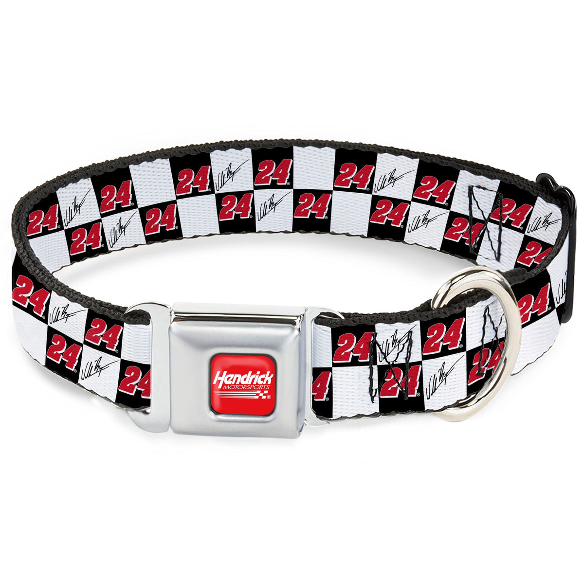 William Byron #24 Autograph Checker Logo Seatbelt Buckle Dog Collar