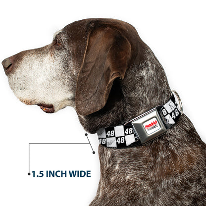Alex Bowman #48 Autograph Checker Seatbelt Buckle Dog Collar