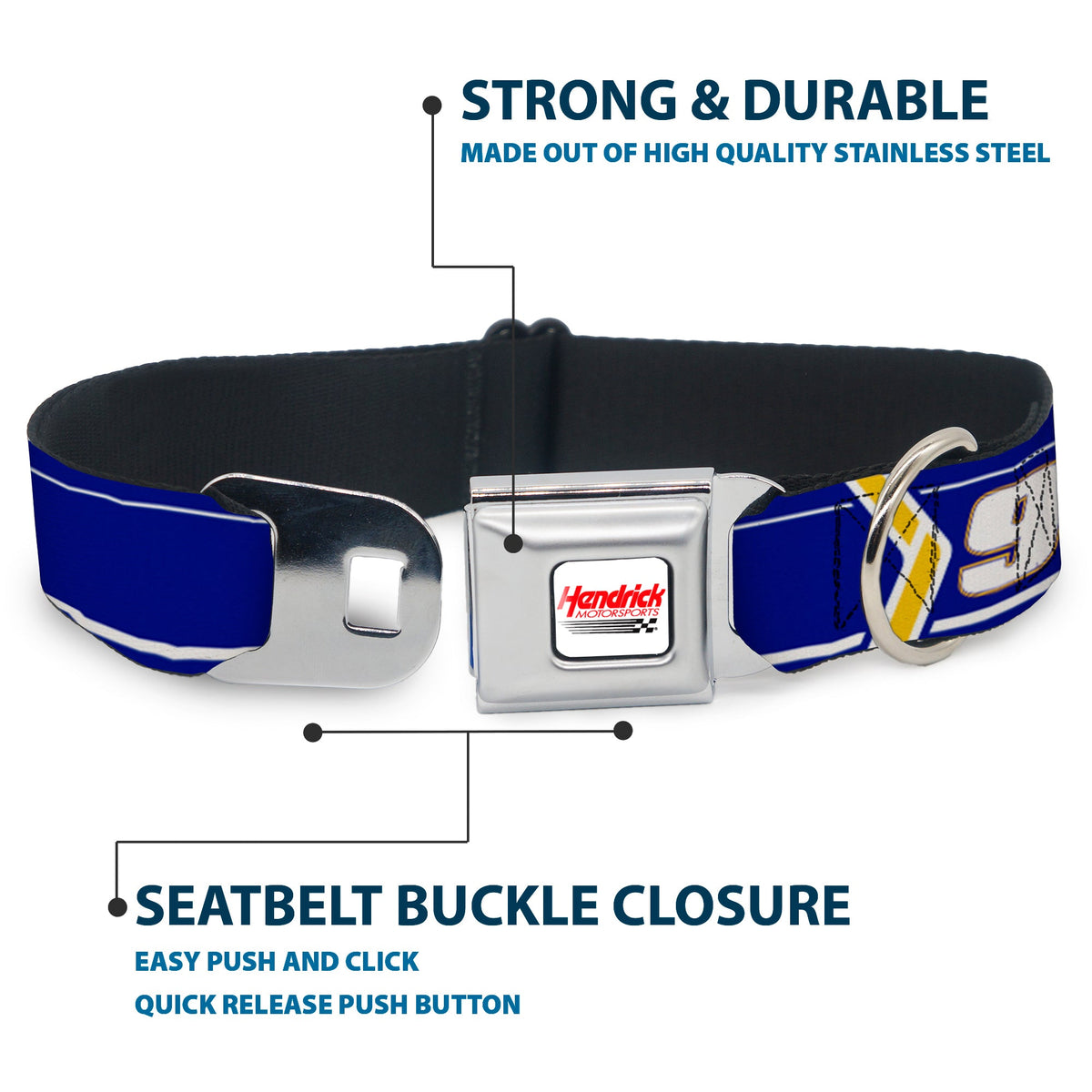 Chase Elliott #9 Car Scheme Seatbelt Buckle Dog Collar