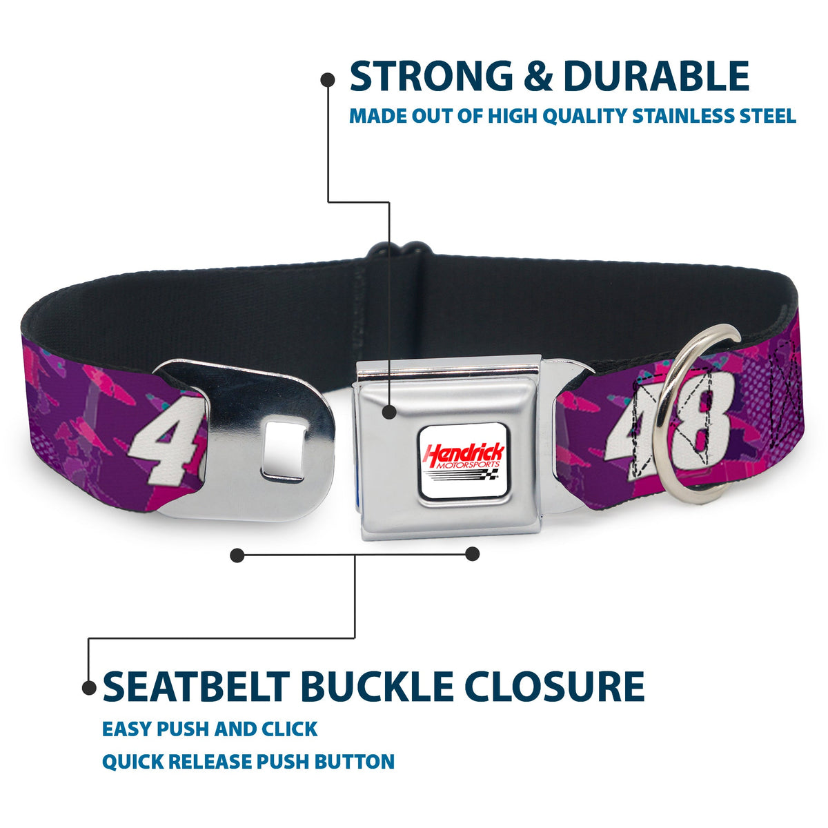 Alex Bowman #48 Car Scheme Seatbelt Buckle Dog Collar