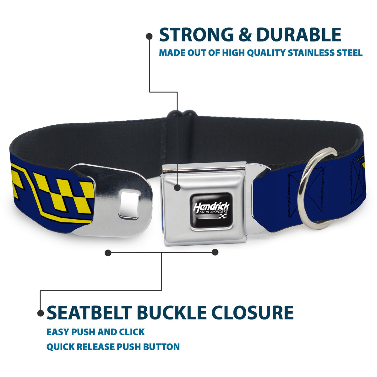 Jimmie Johnson #48 Autograph Checker Seatbelt Buckle Dog Collar