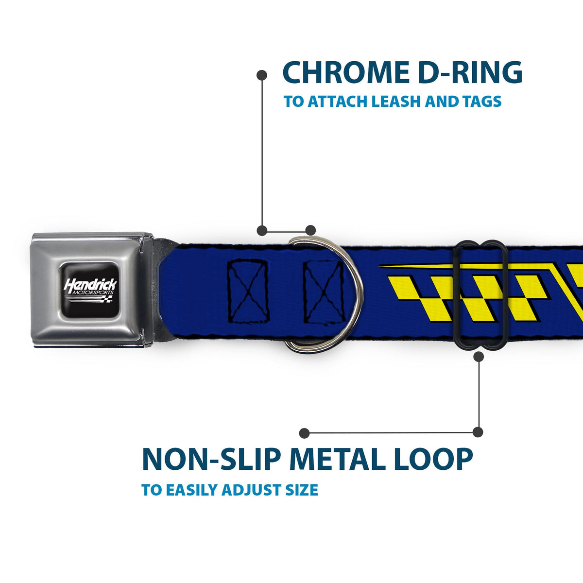 Jimmie Johnson #48 Autograph Checker Seatbelt Buckle Dog Collar