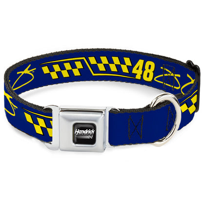 Jimmie Johnson #48 Autograph Checker Seatbelt Buckle Dog Collar
