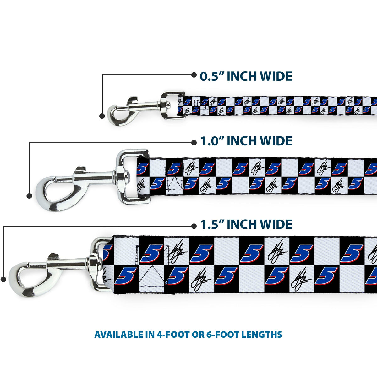 Kyle Larson #5 Autograph Checker Logo Dog Leash