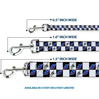 Kyle Larson #5 Autograph Checker Logo Dog Leash