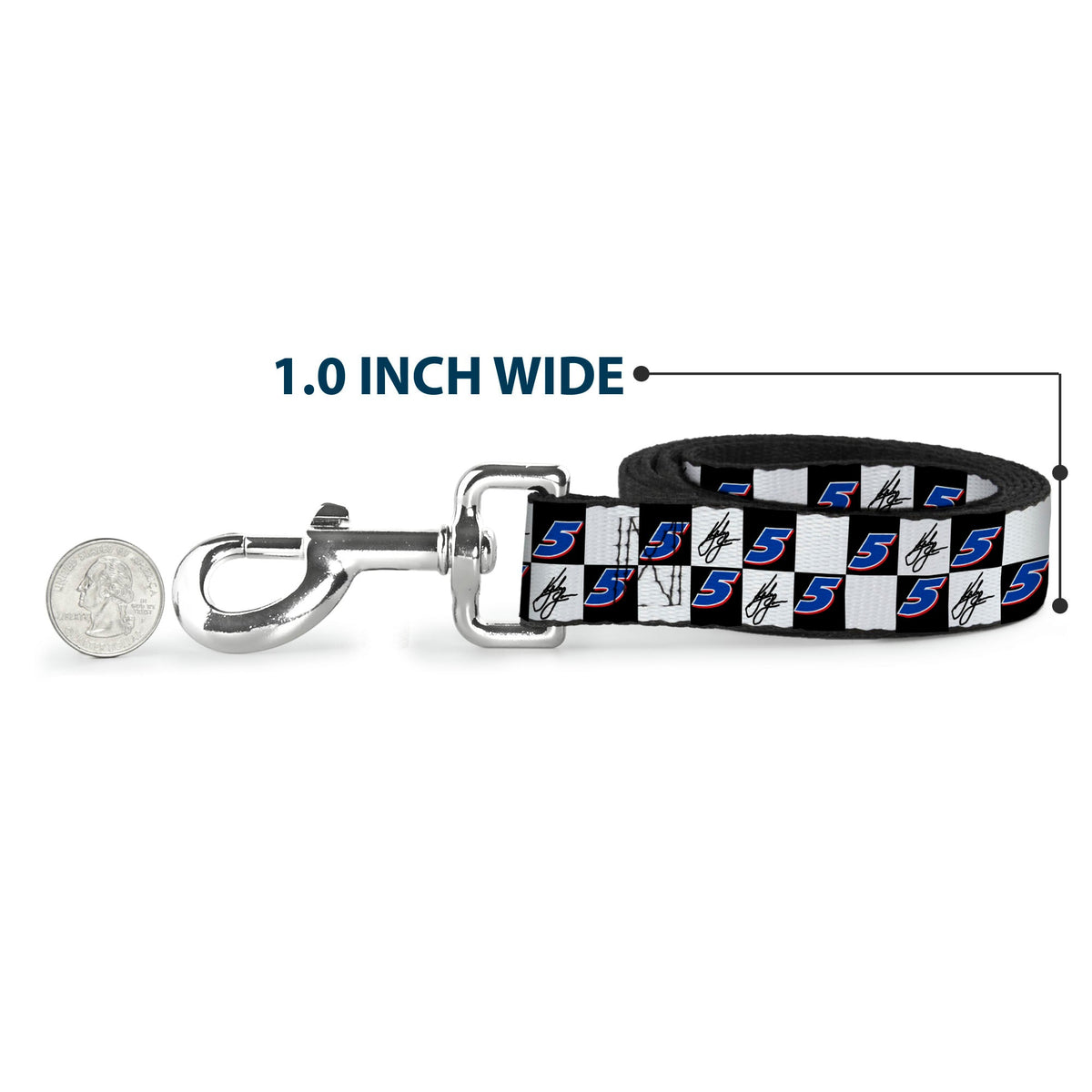 Kyle Larson #5 Autograph Checker Logo Dog Leash