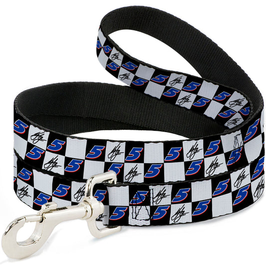 Kyle Larson #5 Autograph Checker Logo Dog Leash