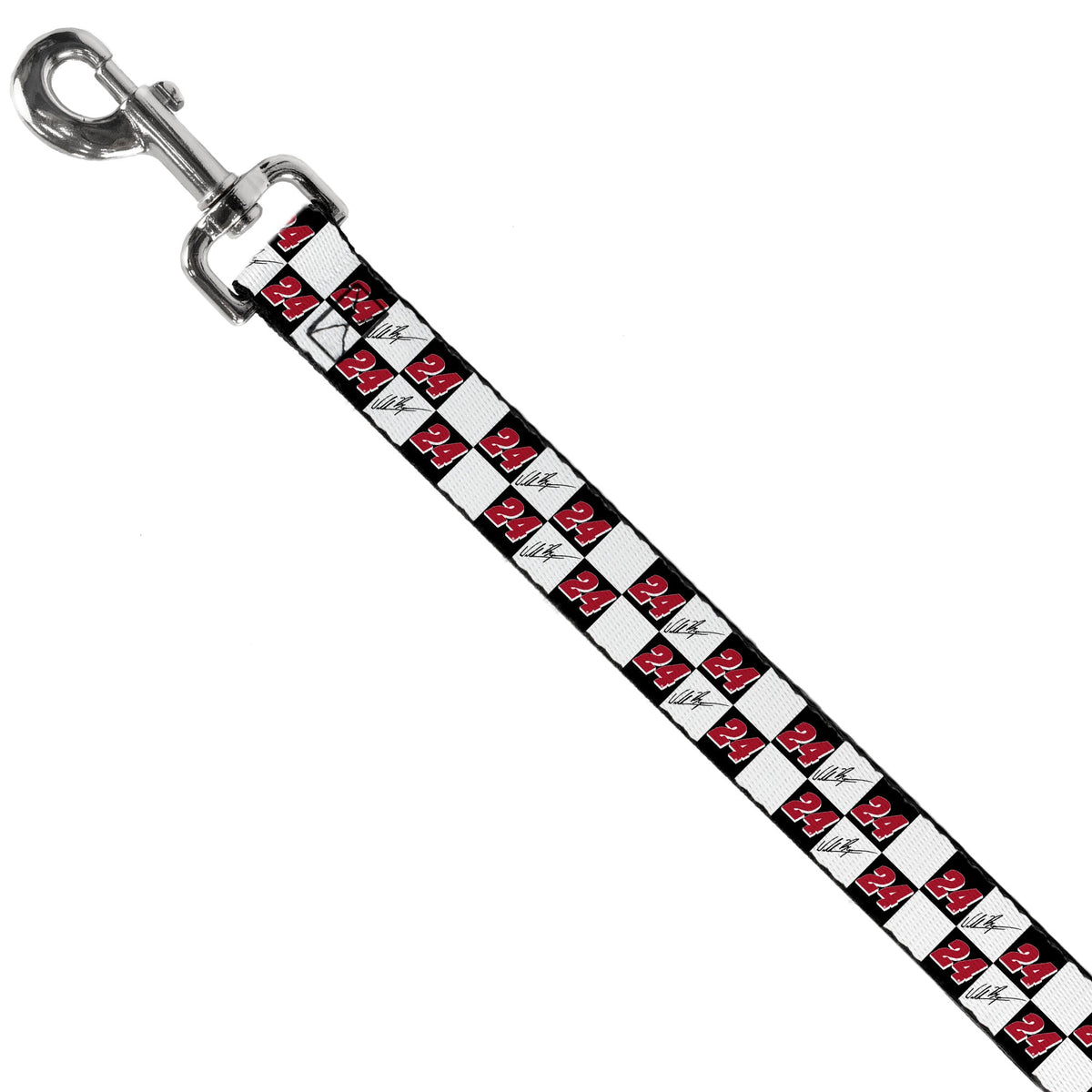 William Byron #24 Autograph Checker Logo Dog Leash