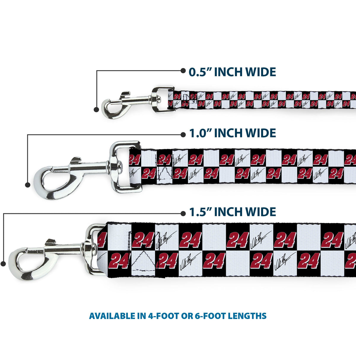 William Byron #24 Autograph Checker Logo Dog Leash