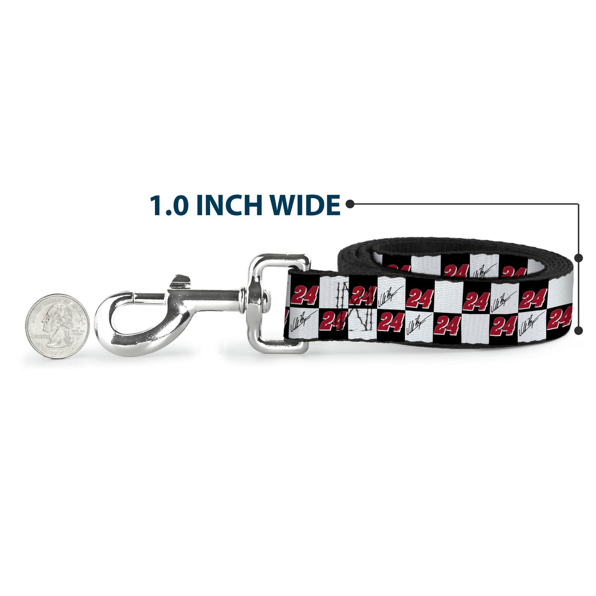 William Byron #24 Autograph Checker Logo Dog Leash