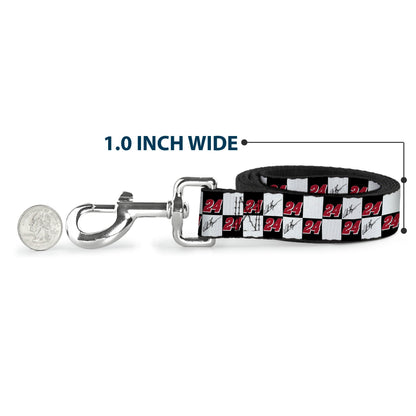 William Byron #24 Autograph Checker Logo Dog Leash