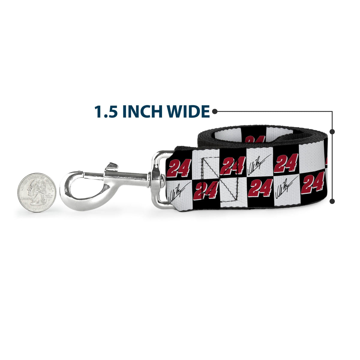 William Byron #24 Autograph Checker Logo Dog Leash