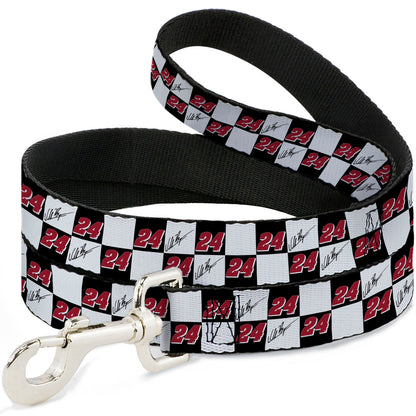 William Byron #24 Autograph Checker Logo Dog Leash