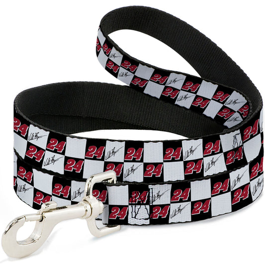 William Byron #24 Autograph Checker Logo Dog Leash