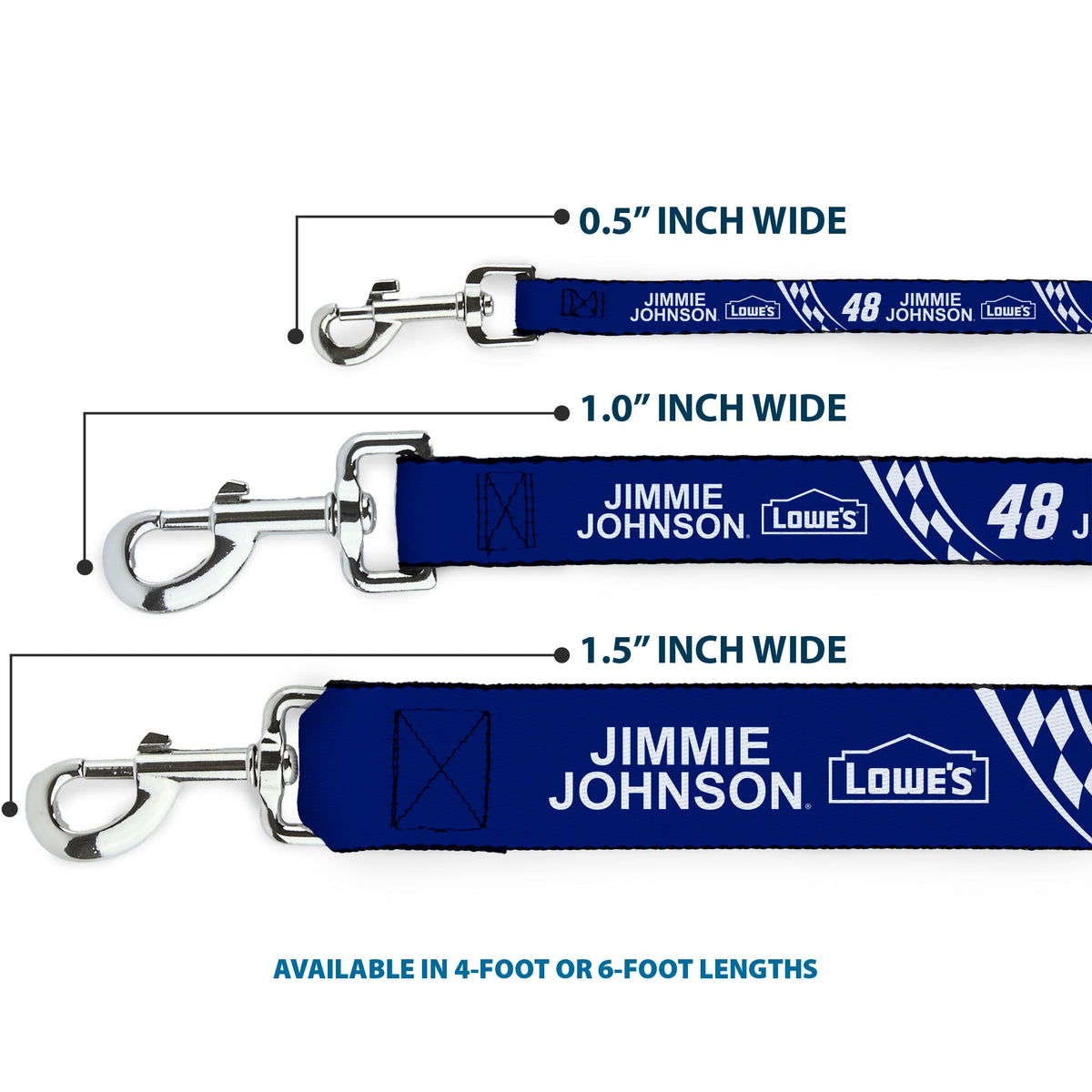 Jimmie Johnson #48 Lowe's Logo Checker Dog Leash