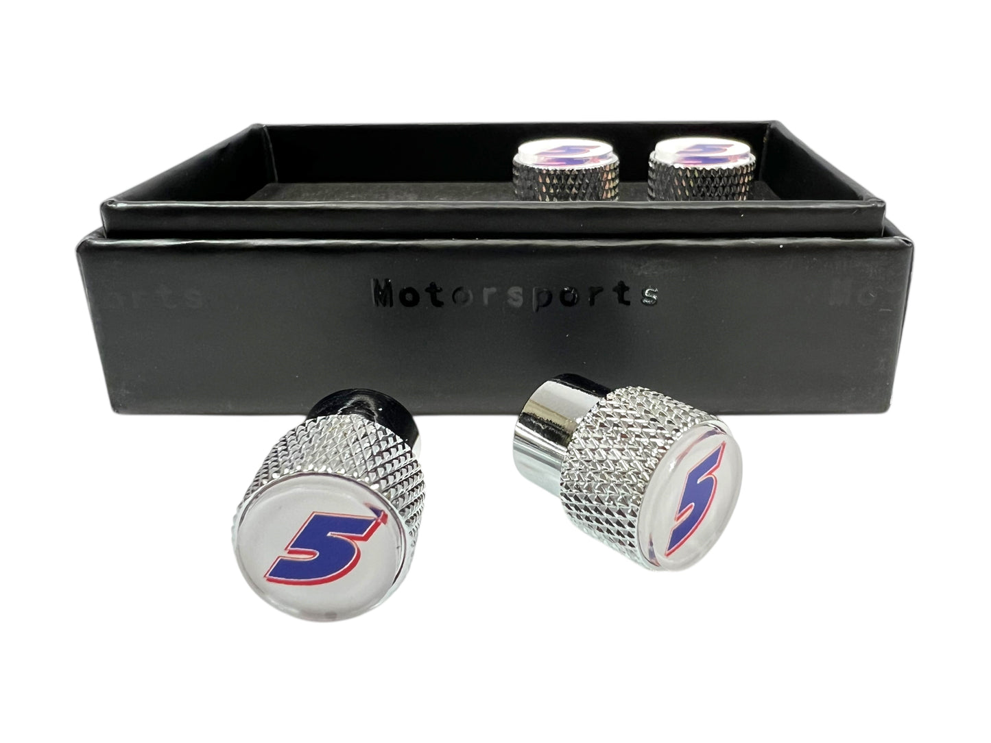 Kyle Larson #5 HendrickCars.com Chrome Knurled Valve Stem Caps