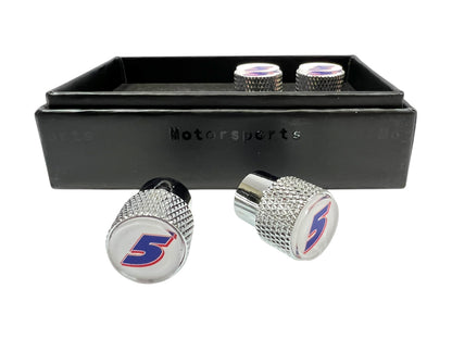 Kyle Larson #5 HendrickCars.com Chrome Knurled Valve Stem Caps