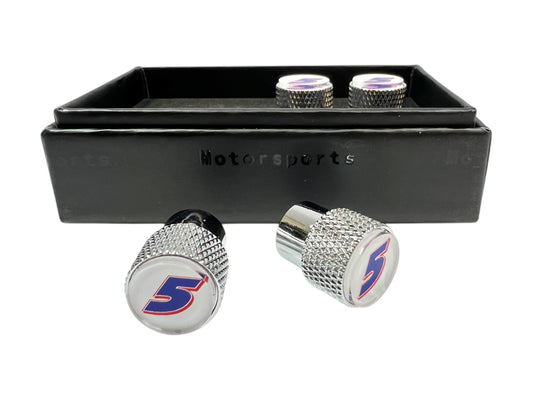 Kyle Larson #5 HendrickCars.com Chrome Knurled Valve Stem Caps