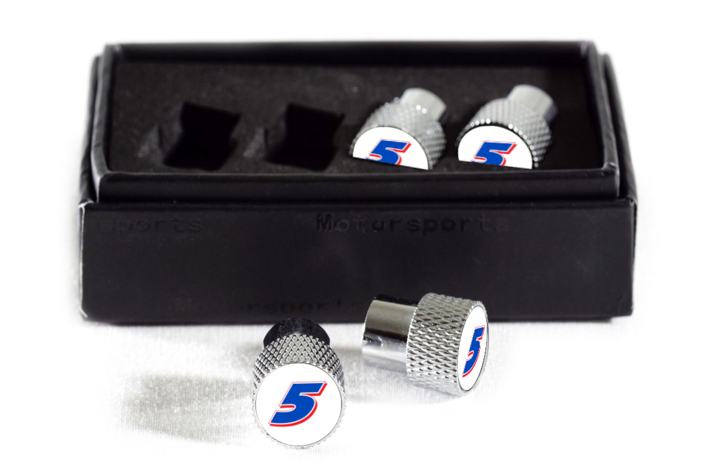 Kyle Larson #5 HendrickCars.com Chrome Knurled Valve Stem Caps