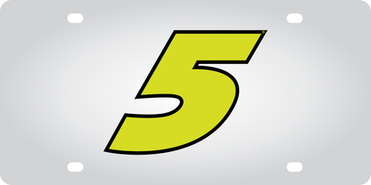 Kyle Larson #5 Fluorescent Stainless Steel License Plate