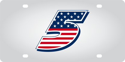 Kyle Larson #5 Patriotic Stainless Steel License Plate