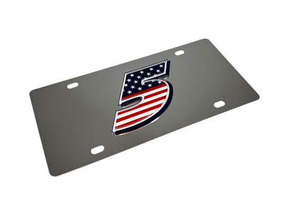 Kyle Larson #5 Patriotic Stainless Steel License Plate