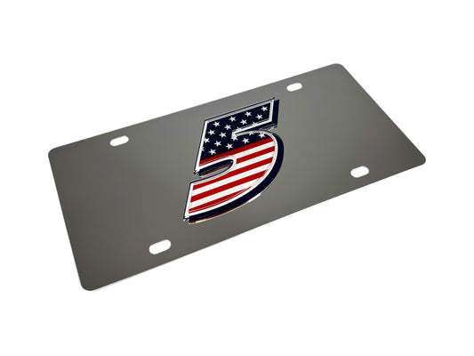 Kyle Larson #5 Patriotic Stainless Steel License Plate