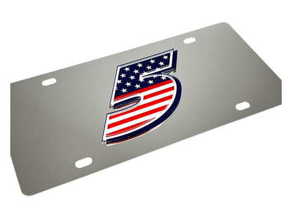 Kyle Larson #5 Patriotic Stainless Steel License Plate