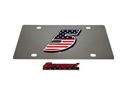 Kyle Larson #5 Patriotic Stainless Steel License Plate