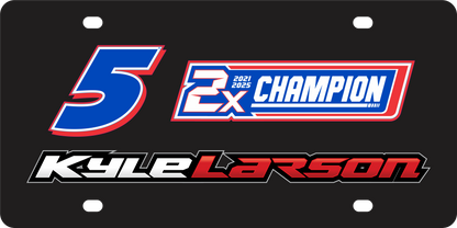 Kyle Larson #5 2X Champion Acrylic License Plate