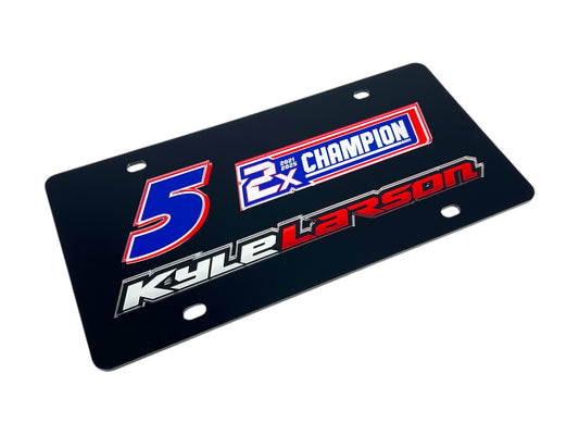 Kyle Larson #5 2X Champion Acrylic License Plate