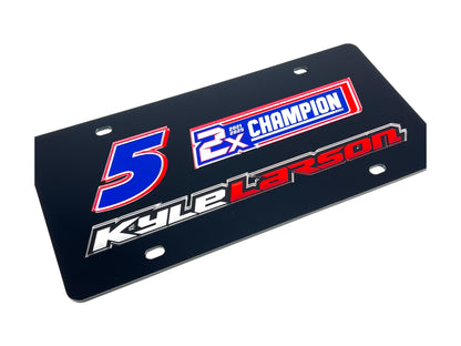 Kyle Larson #5 2X Champion Acrylic License Plate